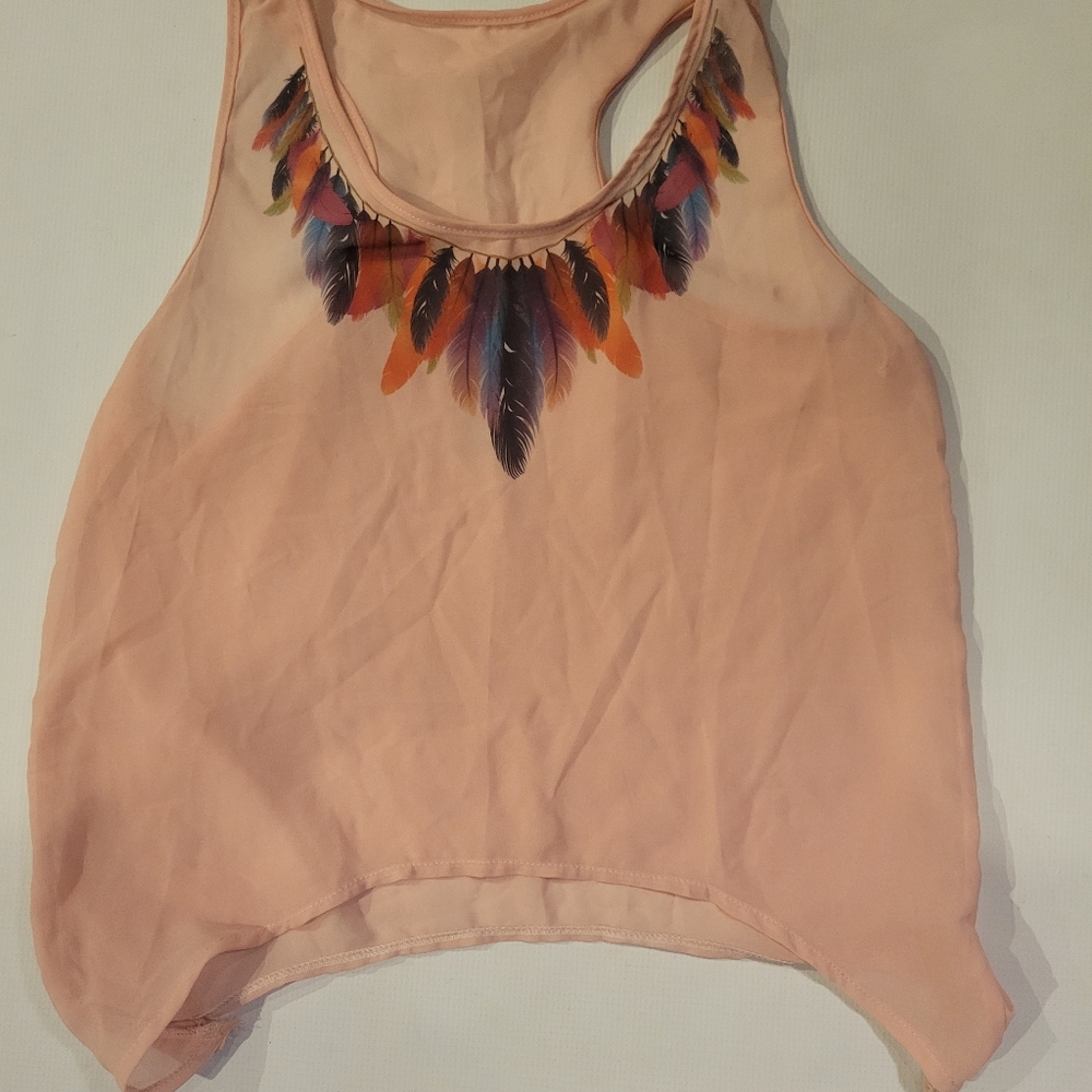 Unknown  brand  sheer pink blouse  size small #19